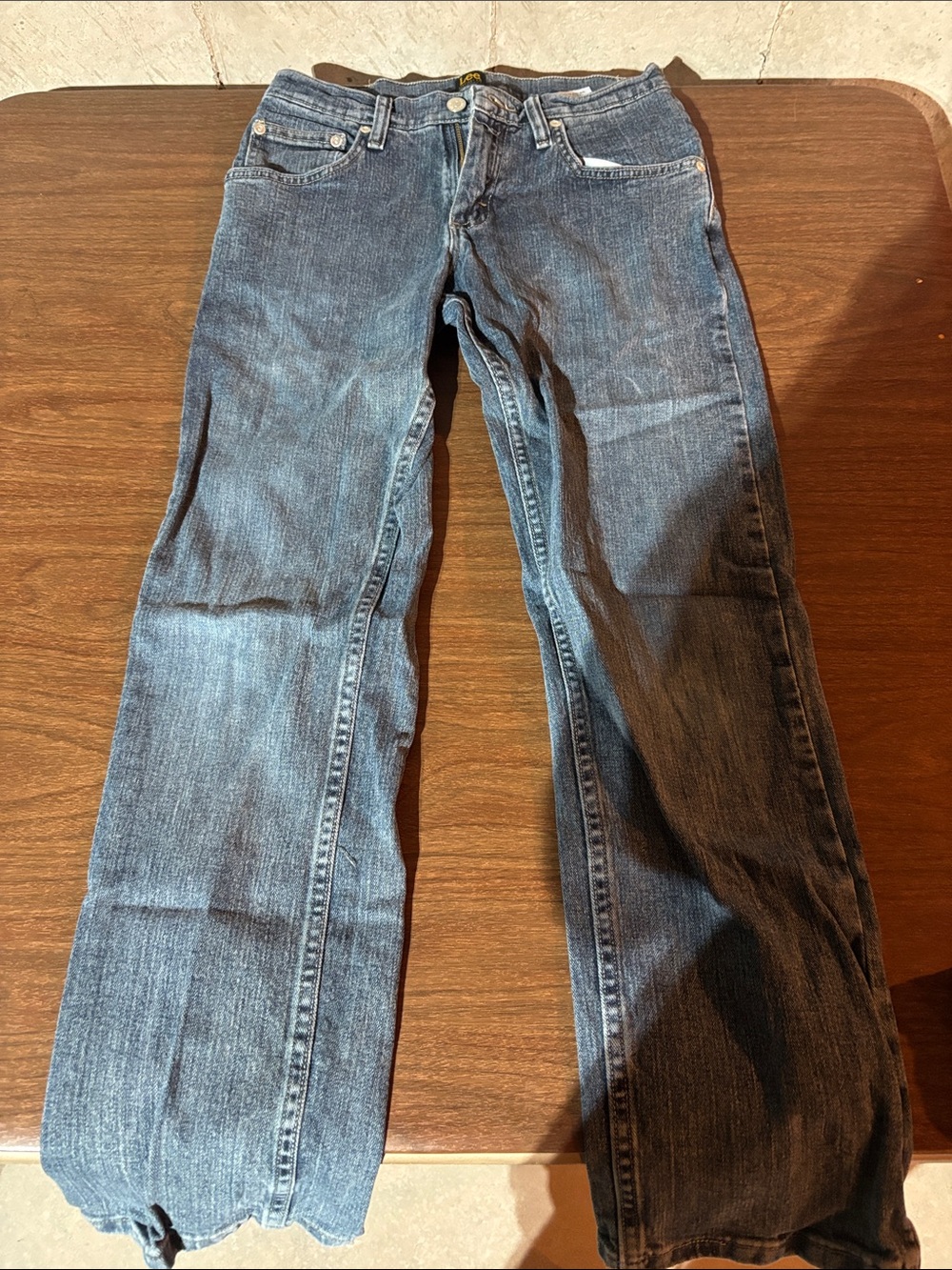 Lee Dark Blue Straight Fit Jeans with Gold Logo